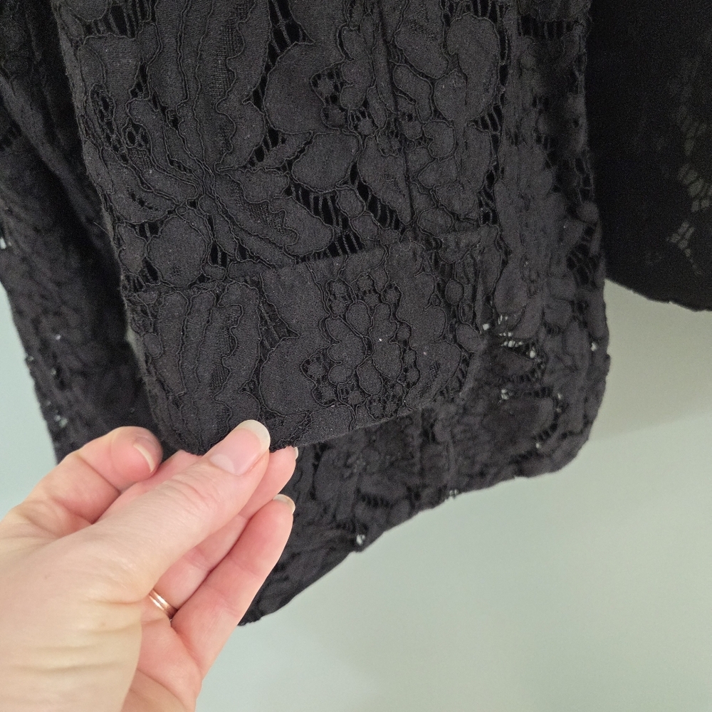Torrid Elegant Black Lace Dark Romantic Floral Women's Jacket Lightweight 3X - Picture 6 of 10